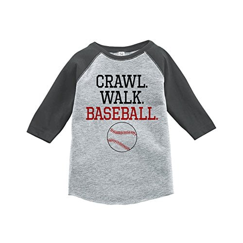 7 ate 9 Apparel Kids Crawl Walk Fly Grey Baseball Tee 7 ate 9 Apparel Kids Crawl Walk Fly Grey Baseball Tee